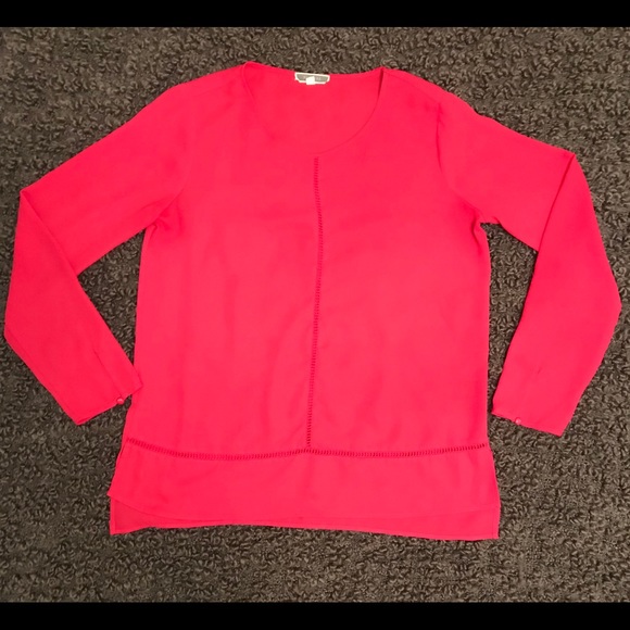 Pleione Long Sleeve Hot Pink Blouse - Picture 2 of 4